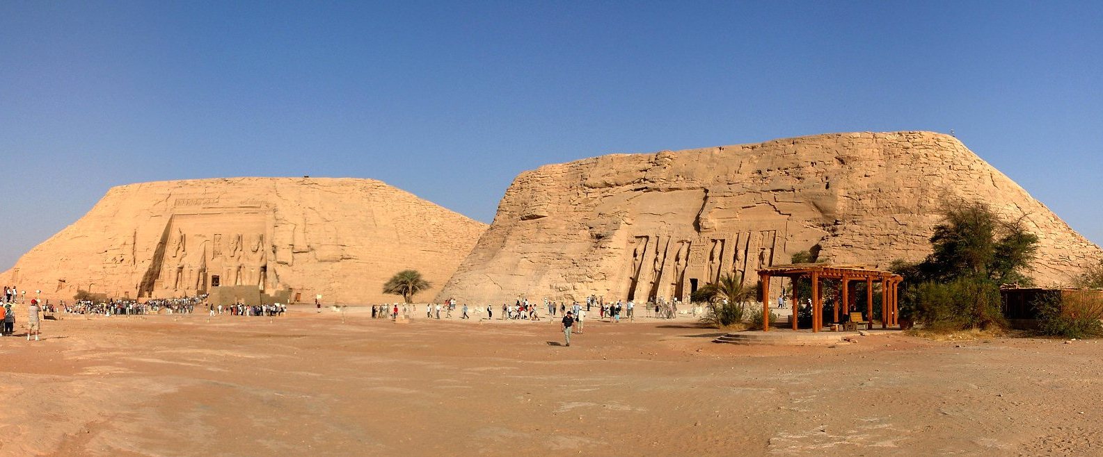 Abu Simbel - Great Temple of Ramesses II (left) and Small Temple of Nefertari (right)